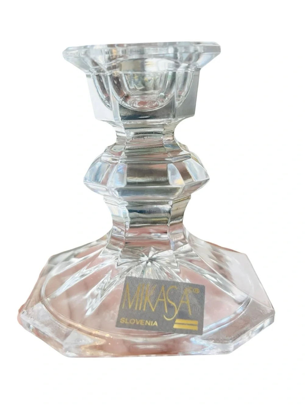Vintage Mikasa Edinburgh Lead Crystal Candlestick Holders Set of 2 Slovenia